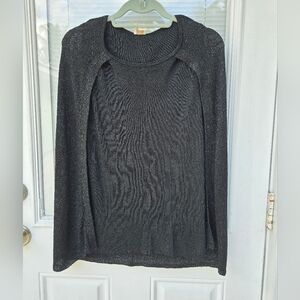 Chicos Elegant Black Women's Cape Sweater
